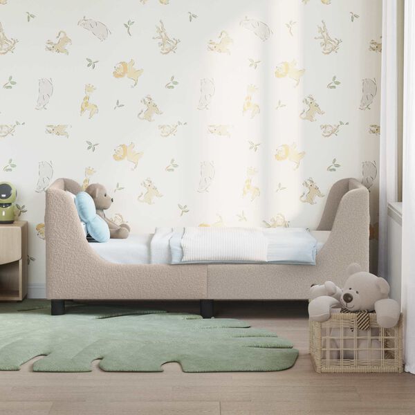 vidaXL Cadru de pat pentru copii cu spătar Gri deschis 70 x 140 cm