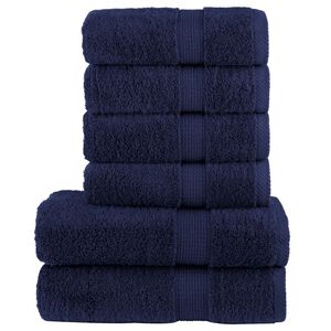 vidaXL Set de prosoape premium SOLUND, 6 piese, bleumarin, 600 g/m&sup2;