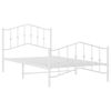 vidaXL Cadru de pat metalic cu tăblie de cap/picioare&nbsp; alb, 100x200 cm