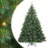 vidaXL Brad de Crăciun artificial cu 300 LED Verde 240 cm PE și PVC