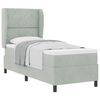 vidaXL Pat cu arcuri cu headboard Gri deschis 200 x 80 cm Catifea