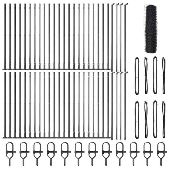 vidaXL St&acirc;lp de gard. Gri 100 x 1 m ( plasă de 36 mm) Oțel și PVC