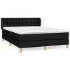 vidaXL Pat box spring cu saltea, negru, 140x190 cm, textil