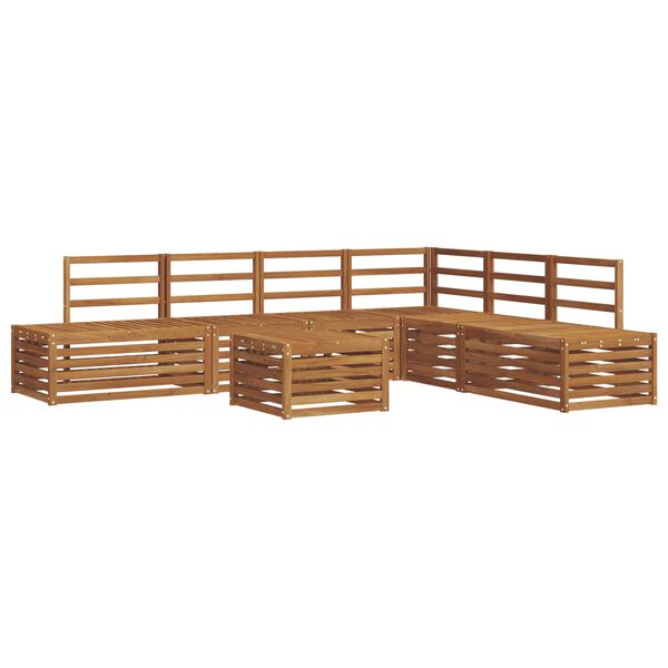 vidaXL Set de canapele de exterior 7 Bucată natural