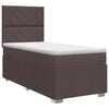 vidaXL Pat boxspring cu saltea Maro &icirc;nchis 90 x 200 cm Țesătură
