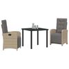 vidaXL Set de masă pentru grădină cu pernă 3 pcs Bej poliratan