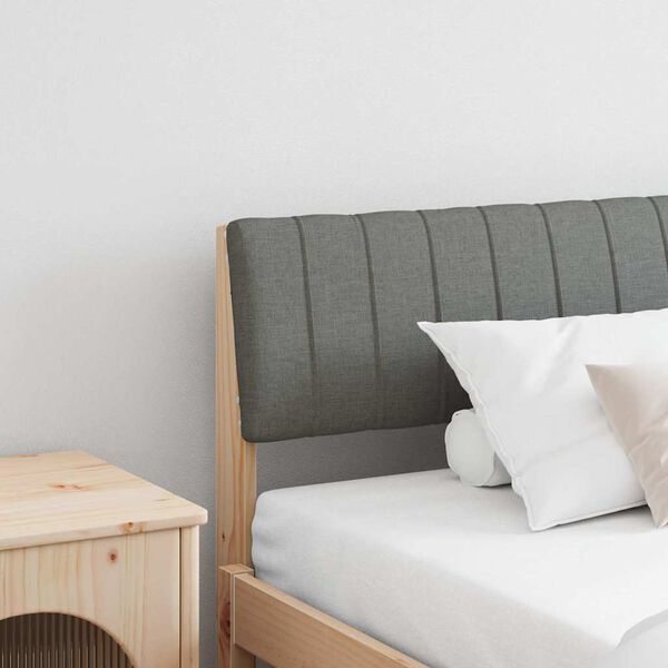 vidaXL Tăblie tapițată Gri &icirc;nchis 200 cm Lemn de pin masiv