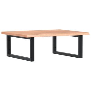 vidaXL Raft pentru lavoar montat pe perete, oțel și lemn masiv stejar