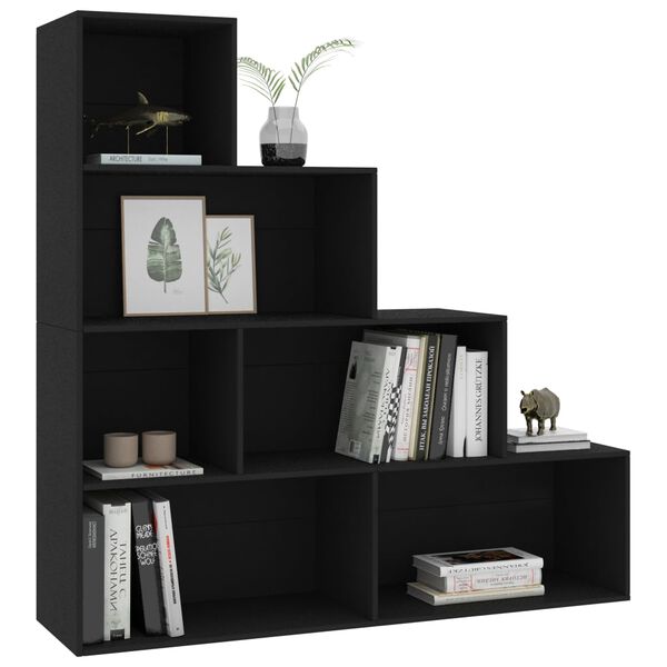 vidaXL Bibliotecă/Separator cameră, negru 155x24x160 cm lemn prelucrat