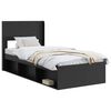 vidaXL Cadru de pat cu depozitare și tăblie Negru 75 x 190 cm