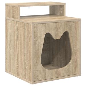 vidaXL Casa pentru pisici Sonoma 42,5 x 40 x 53,5 cm Lemn prelucrat