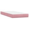 vidaXL Pat box spring cu saltea, roz, 200x210 cm, catifea