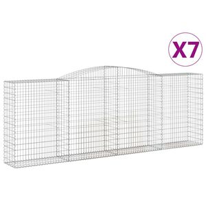 vidaXL Coșuri gabion arcuite 7 buc, 400x50x140/160 cm, fier galvanizat