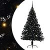 vidaXL Pom de Crăciun artificial pre-iluminat Negru 150 cm PVC
