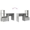 vidaXL Birou cu raft Gri din beton 131,5 x 50 x 106,5 cm Lemn compozit