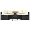 vidaXL Set mobilier de grădină cu perne, 5 piese, negru, poliratan