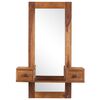 vidaXL Oglindă cosmetică cu 2 sertare, lemn masiv de acacia