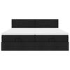 vidaXL Cadru de pat otoman cu saltele, material negru 160x200cm