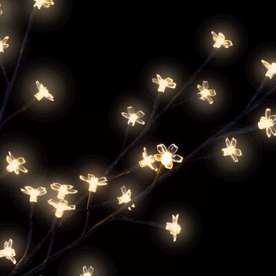 vidaXL Pom Crăciun, 220 LED-uri alb cald, flori de cireș, 220 cm