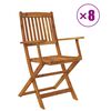 vidaXL Set mobilier de grădină pliabil, 9 piese, lemn masiv acacia