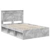 vidaXL Cadru de pat Gri Concret 135 x 190 cm Lemn de pin masiv