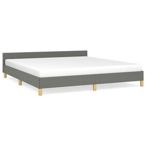 vidaXL Cadru de pat fără saltea, gri &icirc;nchis, 180x200 cm, textil