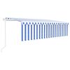 vidaXL Copertină retractabilă automat cu stor, albastru&alb, 5x3 m