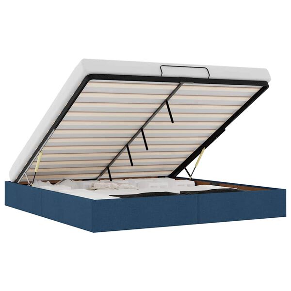 vidaXL Cadru pat otoman fără saltea Albastru 160x200 cm țesătură