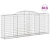 vidaXL Coșuri gabion arcuite 13 buc. 300x50x120/140 cm fier galvanizat