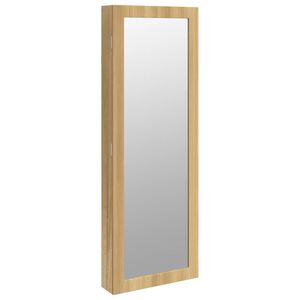 vidaXL Dulap de bijuterii cu oglindă și lumini LED, montaj pe perete