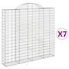 vidaXL Coșuri gabion arcuite 7 buc, 200x30x180/200cm, fier galvanizat