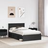 vidaXL Cadru de pat cu headboard Negru 120 x 190 cm Lemn de pin masiv