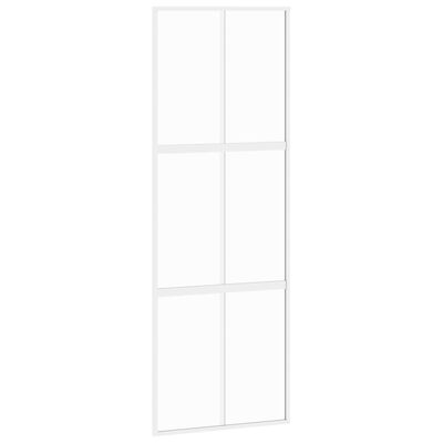 vidaXL Ușă glisantă, alb, 76x205 cm, sticlă securizată/aluminiu