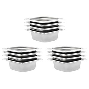vidaXL Recipiente Gastronorm 12 buc. GN 1/6 65 mm oțel inoxidabil