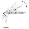 vidaXL Parasol banana cu brațe Nisipiu 249 x 249 x 250 cm