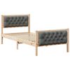 vidaXL Cadru de pat Gri &icirc;nchis 90 x 190 cm Lemn de pin masiv