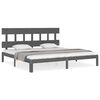 vidaXL Cadru pat cu tăblie 200x200 cm, gri, lemn masiv