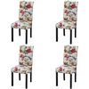 vidaXL Scaune de bucătărie, 4 buc., multicolor, material textil