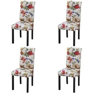 vidaXL Scaune de bucătărie, 4 buc., multicolor, material textil