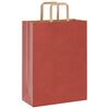 vidaXL Pungi de hârtie 250 buc cu mânere roșii 26x12x35 cm