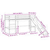 vidaXL Pat etajat de copii cu turn, roz, 80x200 cm, lemn masiv pin