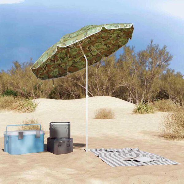 vidaXL Parasol de Plajă Verde 206 x 206 x 212 cm Poliester și metal