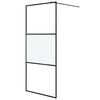 vidaXL Perete cabină duș walk-in negru 90x195 cm sticlă ESG semi-mată