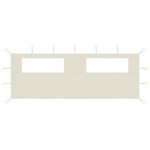 vidaXL Perete lateral foișor cu ferestre, 6x2 m, crem