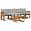 vidaXL Set de canapele de exterior 5 buc. Natural și gri deschis