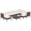 vidaXL Set mobilier de grădină cu perne, 10 piese, maro, poliratan
