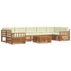 vidaXL Set de canapele de exterior 8 buc. Natural și Crem