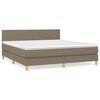vidaXL Pat continental cu saltea, gri taupe, 180x200 cm, textil