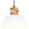 vidaXL Lampă suspendată industrială, alb, 42 cm, mango, E27, rotund