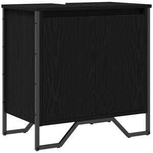 vidaXL Dulap pentru Chiuveta de Baie Stejar Negru 60 x 35 x 60 cm